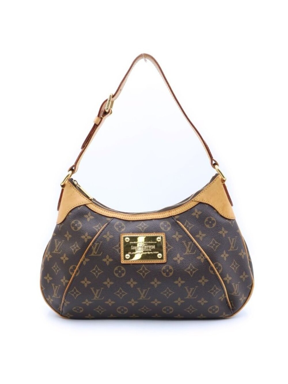 Louis Vuitton Monogram Thames GM Bag Brown Leather Gold